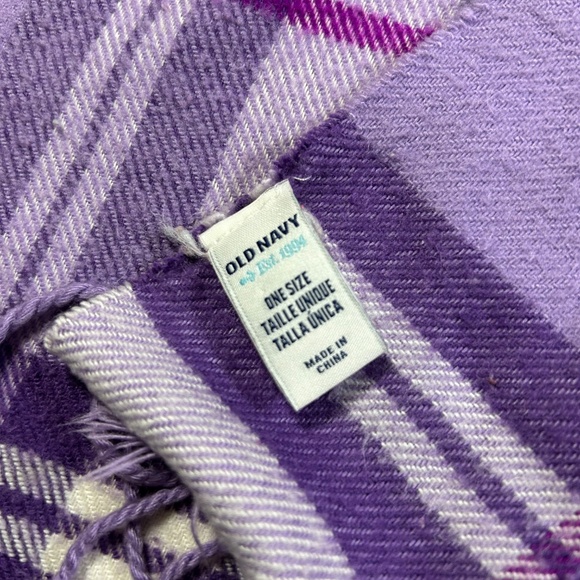 Purple Plaid Scarf - Picture 3 of 4